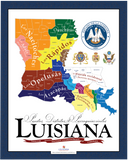 Map of Colonial Louisiana Posts, Districts & Parishes