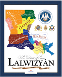 Map of Colonial Louisiana Posts, Districts & Parishes