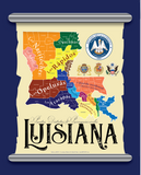 Map of Colonial Louisiana Posts, Districts & Parishes